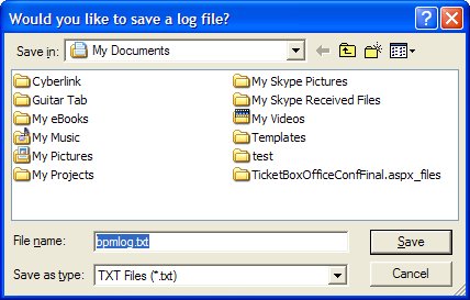 Save a log file